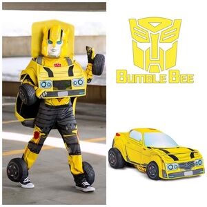 Kid's Transformers Bumblebee Converting car Costume 4-6 years missing 1 wheel